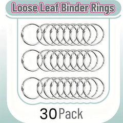 30 PCS Book Rings Nickel Plated Steel Loose Leaf Binder Rings 3.05 cm