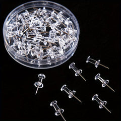 200pcs Small Transparent Plastic Nail Photo Wall Picture Deco Pushpins