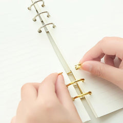 2pcs Metal Loose Leaf Ring, Universal Three Turn