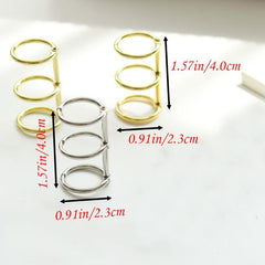 2pcs Metal Loose Leaf Ring, Universal Three Turn