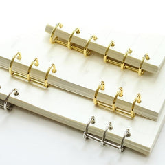 2pcs Metal Loose Leaf Ring, Universal Three Turn