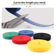 6pcs Adhesive Hook Loop Fastener Wrap Tape 10mm 1m Self Adhesive Tape