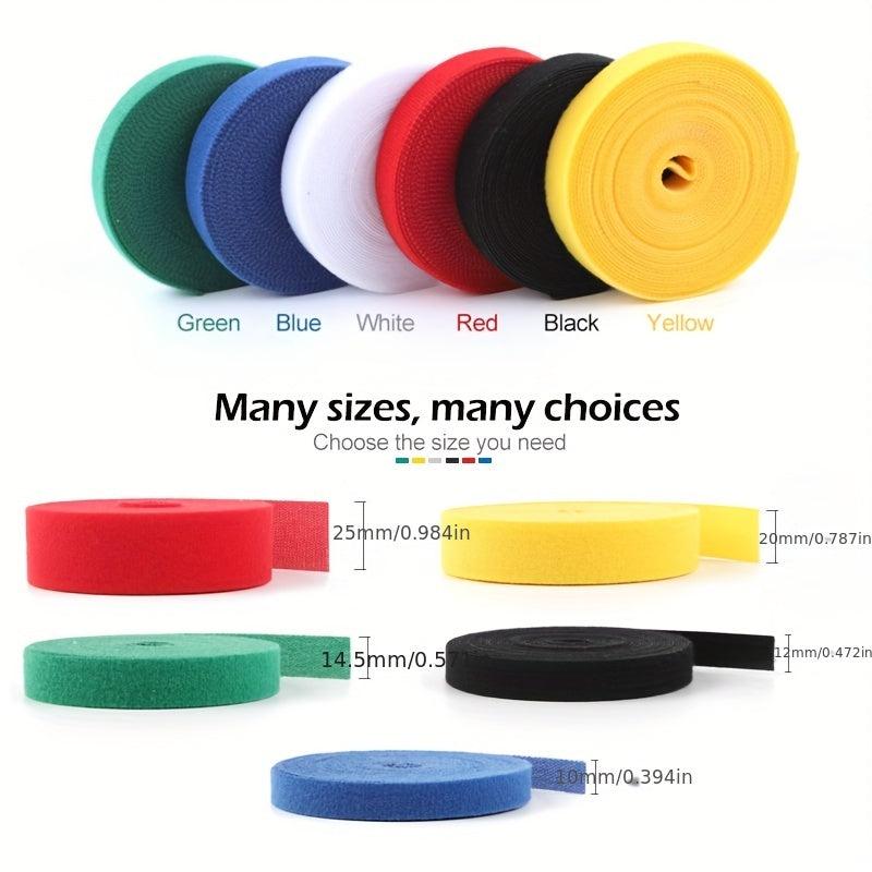 6pcs Adhesive Hook Loop Fastener Wrap Tape 10mm 1m Self Adhesive Tape