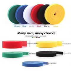 6pcs Adhesive Hook Loop Fastener Wrap Tape 10mm 1m Self Adhesive Tape