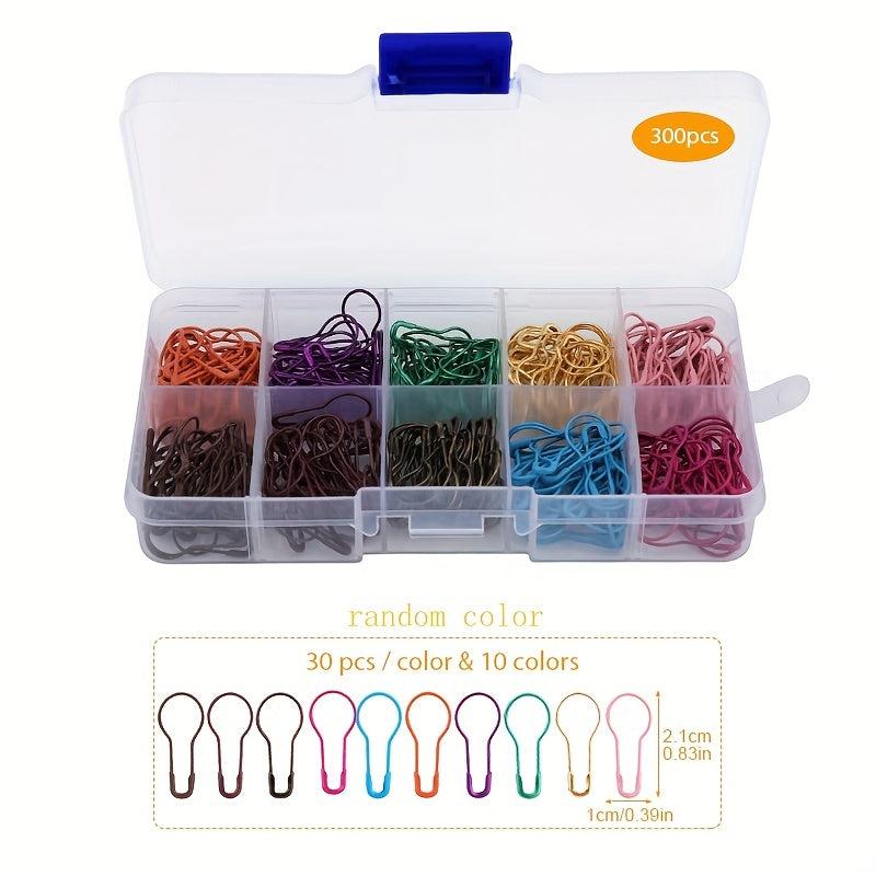 300pcs Safety Bulb Pins & Calabash Stitch Markers with Storage Box