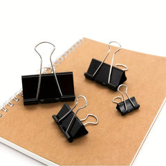 100pcs Binder Clips Paper Clamps Assorted Sizes 6 Sizes In A Pack