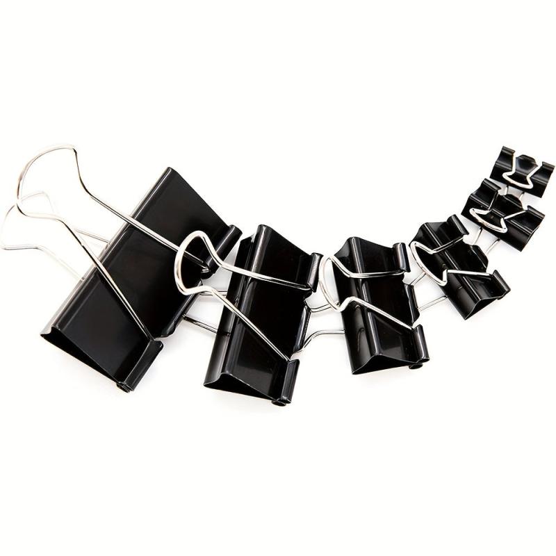 100pcs Binder Clips Paper Clamps Assorted Sizes 6 Sizes In A Pack