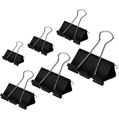 100pcs Binder Clips Paper Clamps Assorted Sizes 6 Sizes In A Pack
