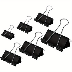 100pcs Binder Clips Paper Clamps Assorted Sizes 6 Sizes In A Pack