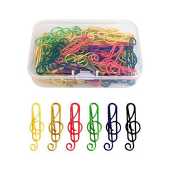 20pcs Colorful Musical Note Paper Clip Bookmark Stationery