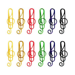 20pcs Colorful Musical Note Paper Clip Bookmark Stationery