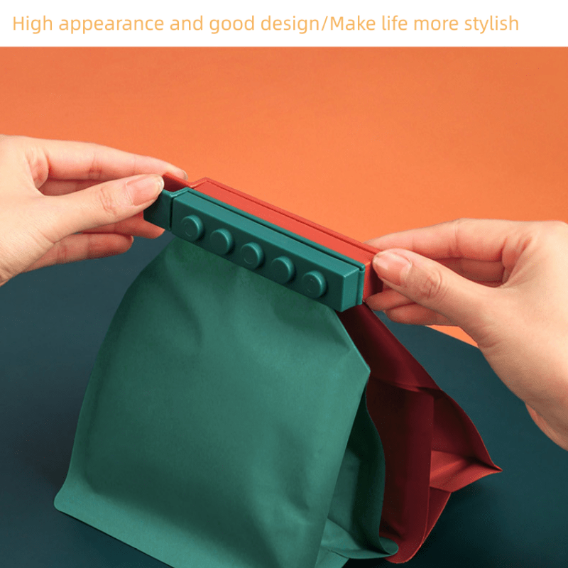 8pcs Large Building Block Snack Sealing Clips, Puzzle Plastic Bag Clip