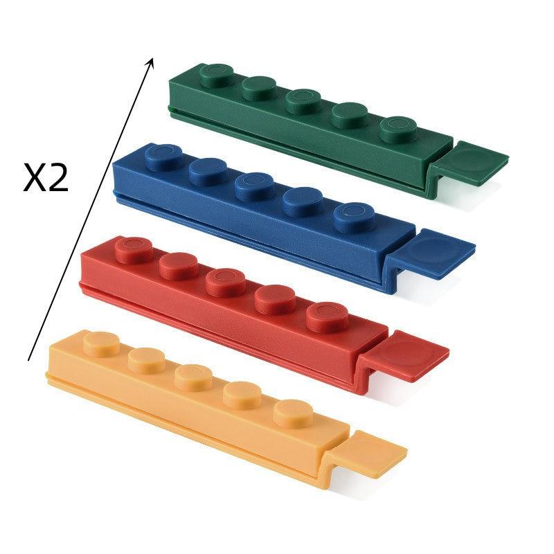 8pcs Large Building Block Snack Sealing Clips, Puzzle Plastic Bag Clip