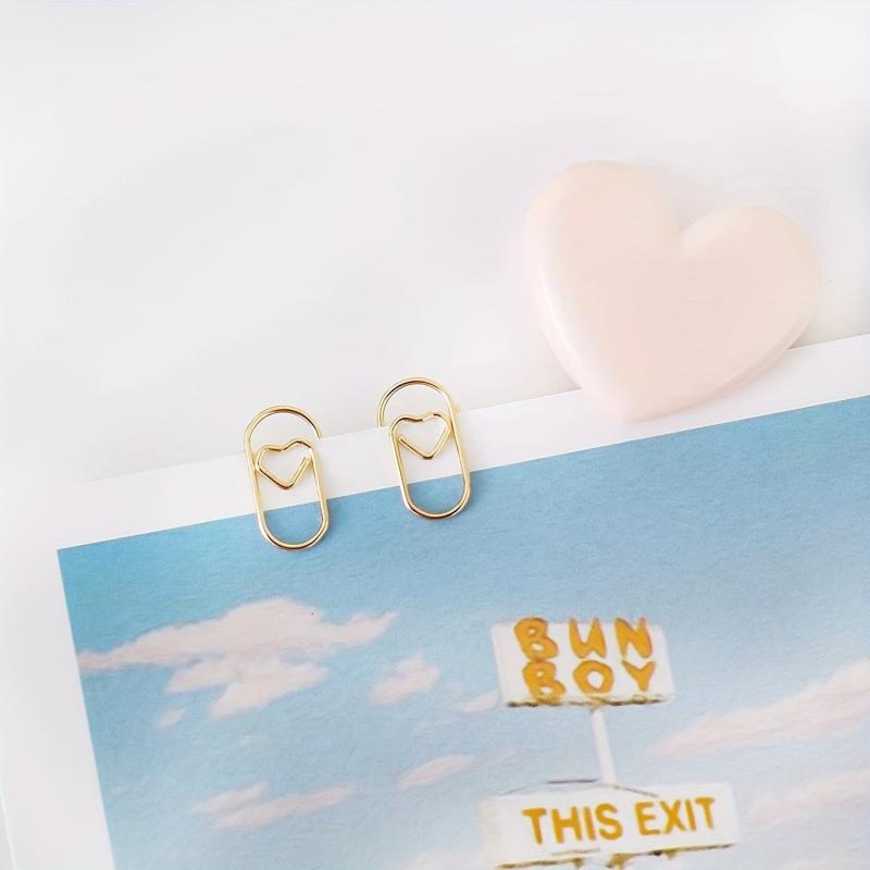 100pcs Mini Smooth Steel Heart Shaped Paperclips 0.79 Inch