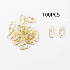 100pcs Mini Smooth Steel Heart Shaped Paperclips 0.79 Inch