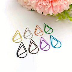 20pcs Colorful Drop Shaped Paperclips for Office & School