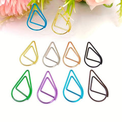 20pcs Colorful Drop Shaped Paperclips for Office & School
