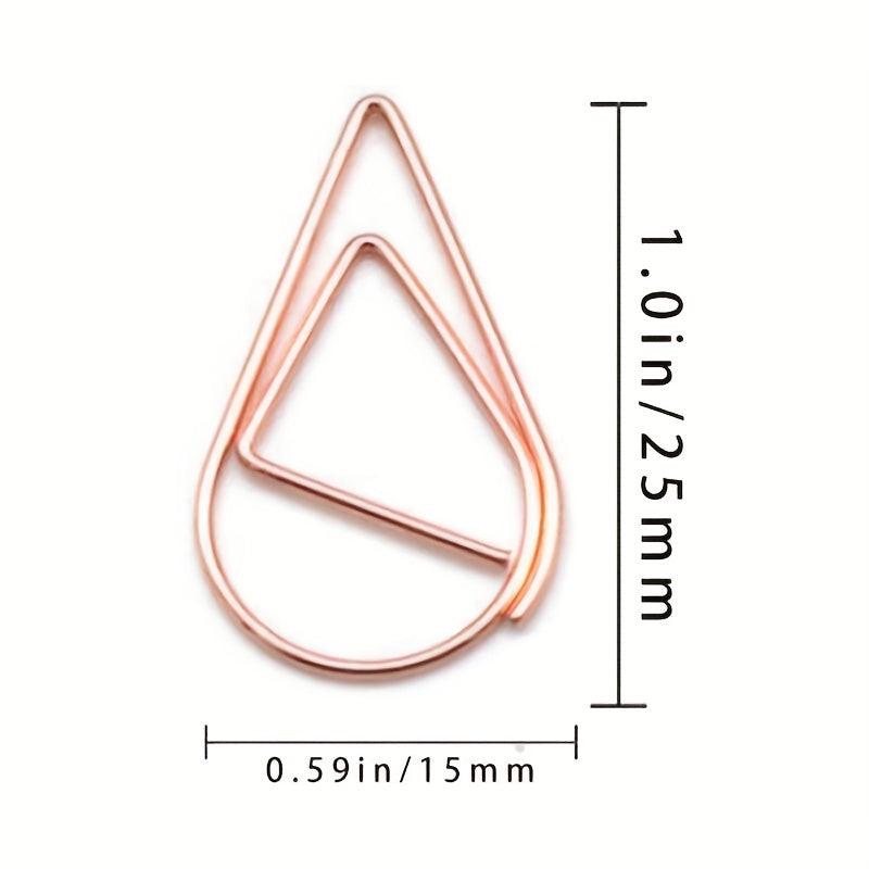 20pcs Colorful Drop Shaped Paperclips for Office & School