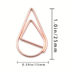 20pcs Colorful Drop Shaped Paperclips for Office & School