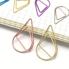 20pcs Colorful Drop Shaped Paperclips for Office & School