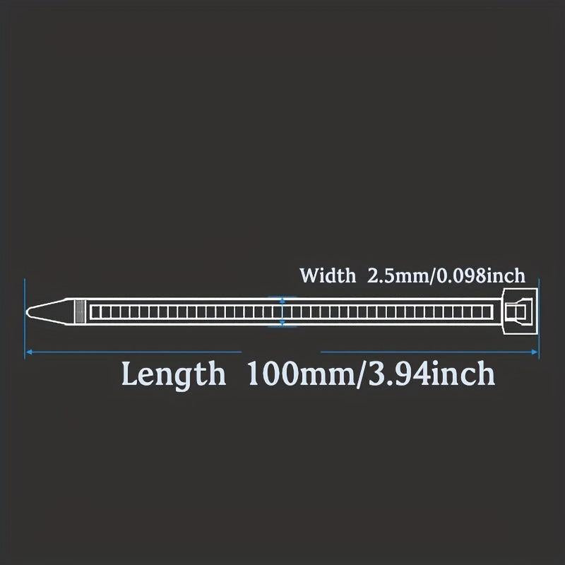 100mm Nylon Cable Ties 100pcs Pack Self-locking Plastic Binding