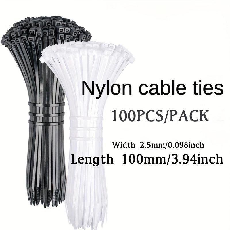 100mm Nylon Cable Ties 100pcs Pack Self-locking Plastic Binding