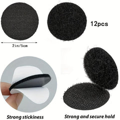 12PCS Sticky Back Hook Loop Dots Double Sided Industrial Strength Coins