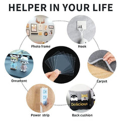 20pcs Double Sided Adhesive Pads for Heavy Duty Wall Mounting, Removable & Clear