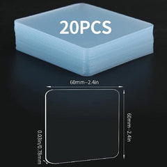20pcs Double Sided Adhesive Pads for Heavy Duty Wall Mounting, Removable & Clear