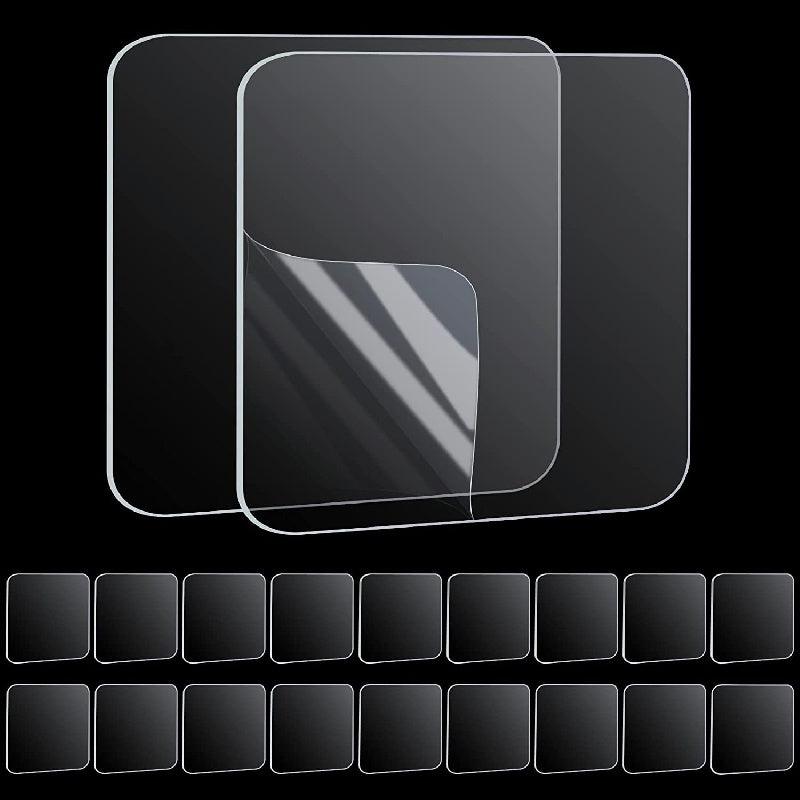 20pcs Double Sided Adhesive Pads for Heavy Duty Wall Mounting, Removable & Clear