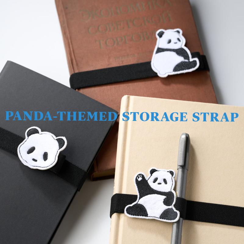 3pcs Panda Strap Cords with Pen Holders Versatile Elastic Straps