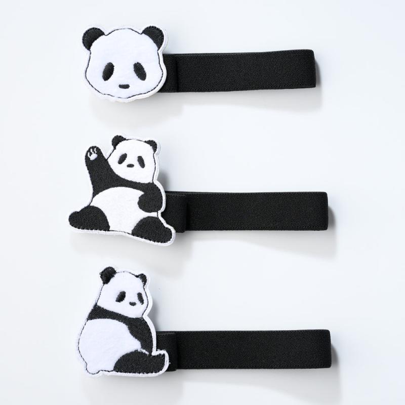 3pcs Panda Strap Cords with Pen Holders Versatile Elastic Straps