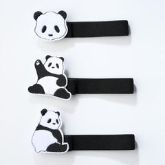 3pcs Panda Strap Cords with Pen Holders Versatile Elastic Straps