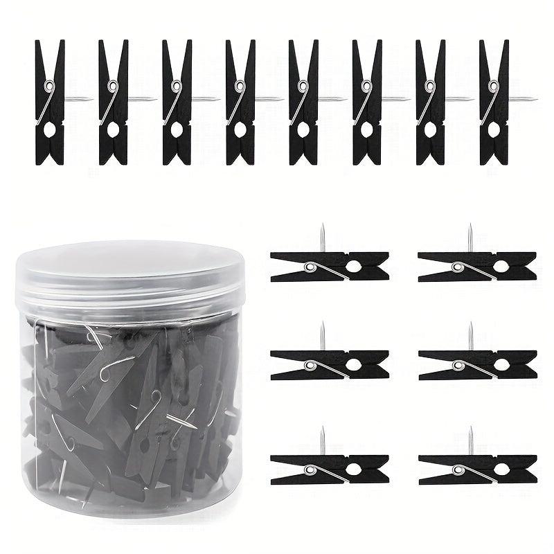 30pcs Wooden Push Pin Clips Decorative Push Pins for Cork Board