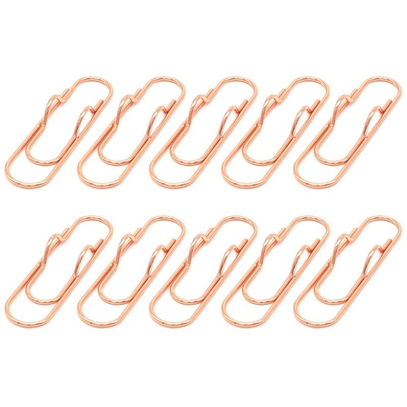 10pcs Metal Pen Clips Paper Clip Function Pen Holder Clips Bookmarks Clipper