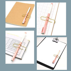 10pcs Metal Pen Clips Paper Clip Function Pen Holder Clips Bookmarks Clipper