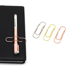 10pcs Metal Pen Clips Paper Clip Function Pen Holder Clips Bookmarks Clipper