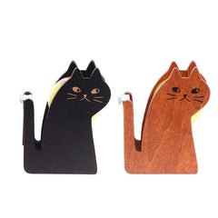 Vintage Cat Tape Dispenser - Wooden Manual Packing Tool