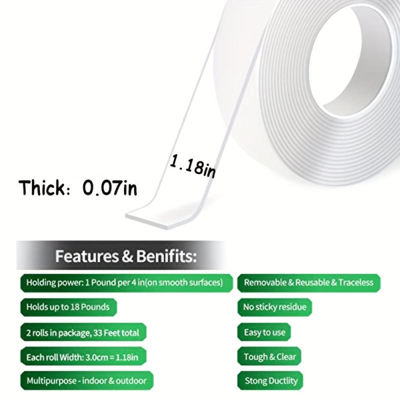 1pc Double Sided Tape Transparent Nano Adhesive Sticker