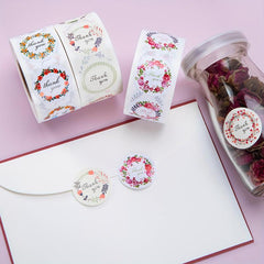 Envelope Thank You Sealing Sticker Floral Water Cup Sticker