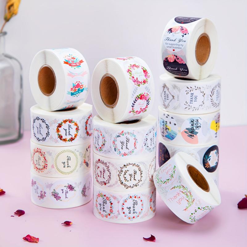 Envelope Thank You Sealing Sticker Floral Water Cup Sticker