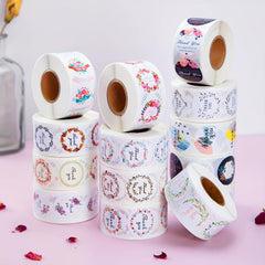 Envelope Thank You Sealing Sticker Floral Water Cup Sticker