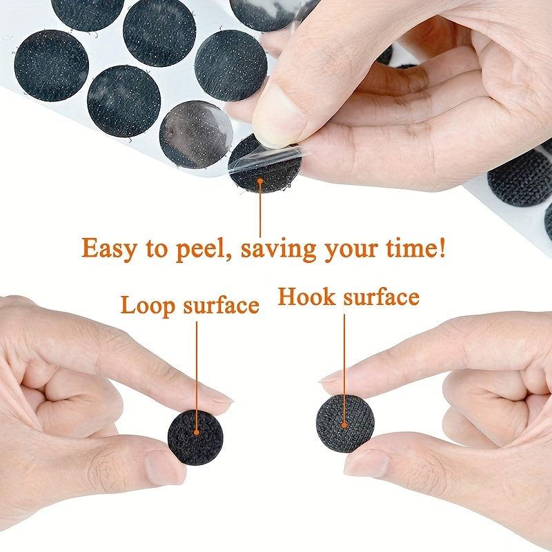 180pcs Sticky Hook Loop Dots 0.59in Round Self Adhesive Coins DIY Crafts