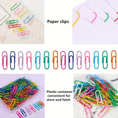 Colorful Paper Clips Box for Financial Documents 100 Pieces