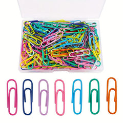 Colorful Paper Clips Box for Financial Documents 100 Pieces