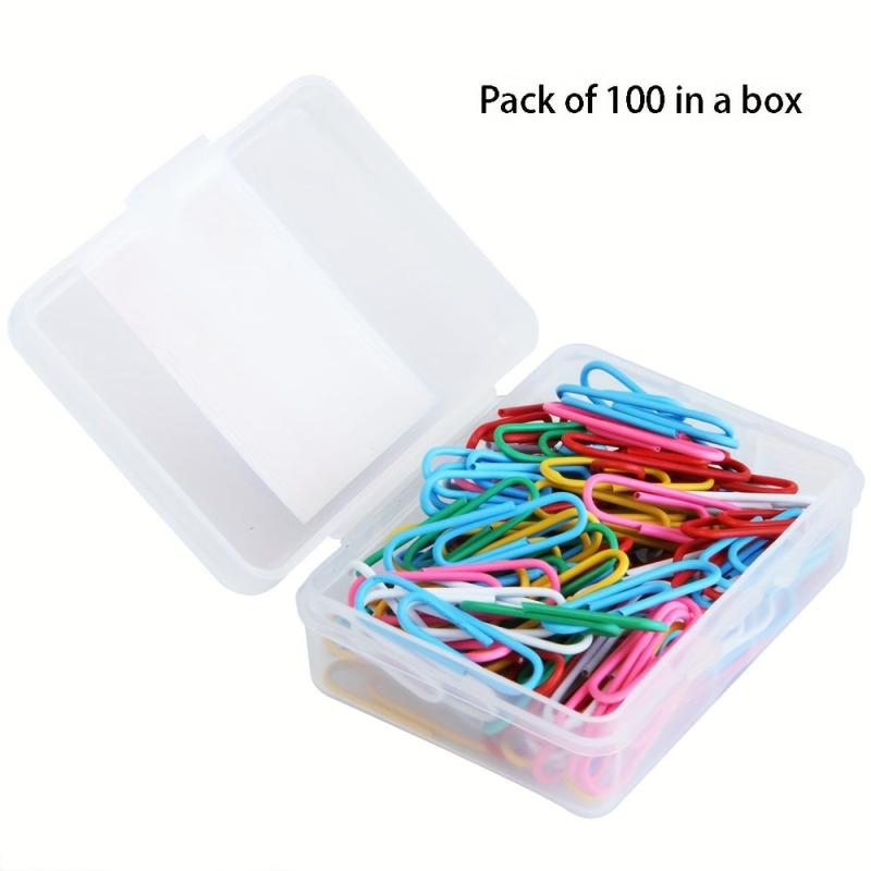 Colorful Paper Clips Box for Financial Documents 100 Pieces