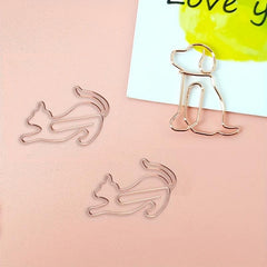 10pcs Pack Cats Dogs Metal Paper Clips Bookmarks For Notebooks Sticky Notes Offi