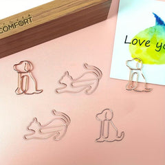 10pcs Pack Cats Dogs Metal Paper Clips Bookmarks For Notebooks Sticky Notes Offi
