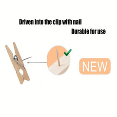 30pcs Wooden Push Pins with Clips Decorative Thumbtacks for Cork Board