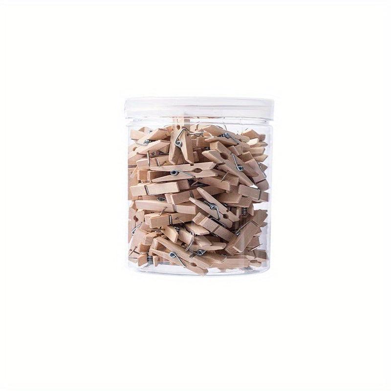 30pcs Wooden Push Pins with Clips Decorative Thumbtacks for Cork Board